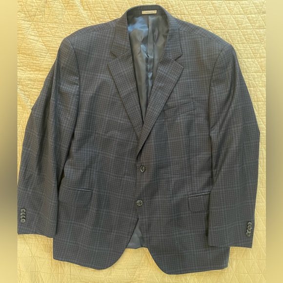 PETER MILLAR Made in Canada Shadow Check Wool Suit Jacket Size 50 R $1295 - Picture 1 of 8